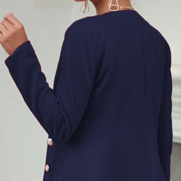 TRÏBE Black Military Style Jacket Coat Size Medium NWT - Picture 3 of 10